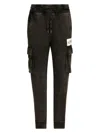 Dolce & Gabbana Logo-patch Tapered Cargo Pants For Men In Black