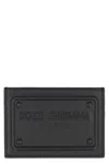 Dolce & Gabbana Small Zip-around Wallet In Calfskin With Raised Logo In Black