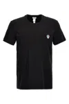 Dolce & Gabbana Tricolor Logo Stretch Cotton T-shirt In Black