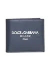 Dolce & Gabbana Men Logo Leather Bifold Wallet In Brown