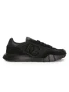 Dolce & Gabbana Men's Logo Nylon & Suede Low-top Sneakers In Black
