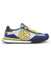 Dolce & Gabbana Men's Logo Nylon & Suede Low-top Sneakers In Blue