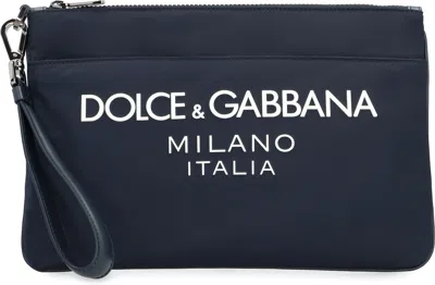 DOLCE & GABBANA MEN'S LOGO NYLON POUCH
