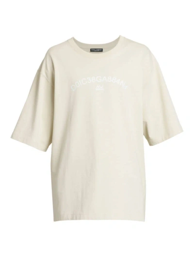 Dolce & Gabbana Men's Logo Oversized T-shirt In Beige