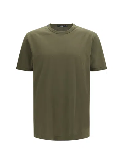 Dolce & Gabbana Men Logo Patch T-shirt In Green
