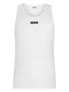 Dolce & Gabbana Men's Logo-patch Tank Top In White
