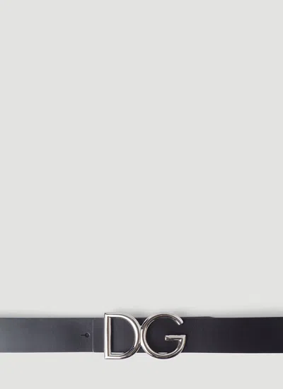 Dolce & Gabbana Men Logo Plaque Belt In Blue