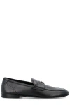Dolce & Gabbana Logo-plaque Leather Loafers In Black