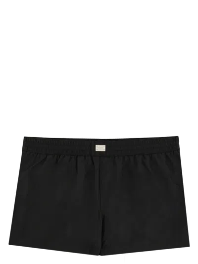 DOLCE & GABBANA MEN'S LOGO PLAQUE SWIMSUIT