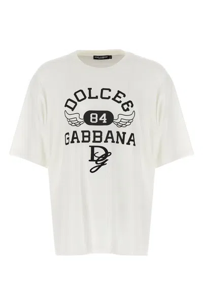 Dolce & Gabbana Men Cotton T-shirt In White