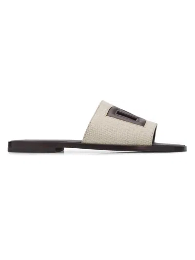 Dolce & Gabbana Men's Logo Sandals In Neutral