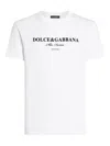 Dolce & Gabbana White Crewneck T-shirt With Logo Lettering Print On The Front In White