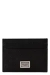 Dolce & Gabbana Black Textured Calf Leather Bi-fold Wallet In Black