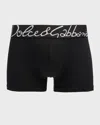 DOLCE & GABBANA MEN'S LOGO-WAISTBAND COTTON BOXER BRIEFS