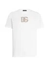 Dolce & Gabbana Cotton T-shirt With Patch Logo On The Front In Bianco Ottico