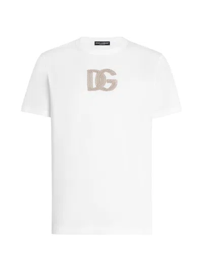 DOLCE & GABBANA MEN'S LOGO-APPLIQUÉ COTTON T-SHIRT