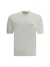 Dolce & Gabbana Logoed T-shirt With Ribbed Crew Neck In White