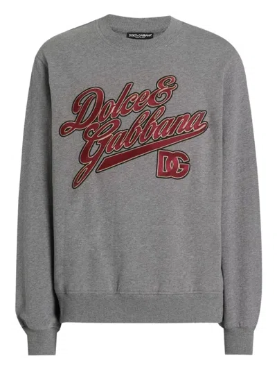 Dolce & Gabbana Men Long Sleeve Crew-neck Sweatshirt In Blue