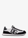 Dolce & Gabbana Men Low-top Mesh Sneakers With Suede Inserts In White