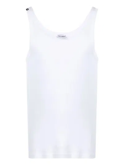 Dolce & Gabbana Men Marcello Ribbed Tank Top In White