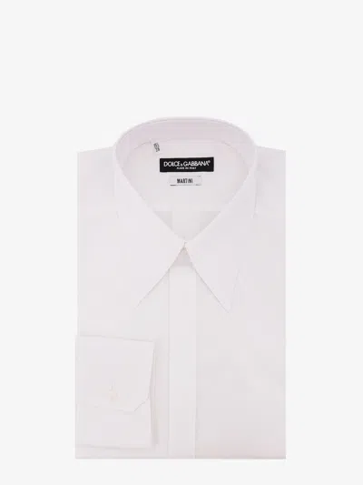 Dolce & Gabbana Men Martini Cotton Shirt In White