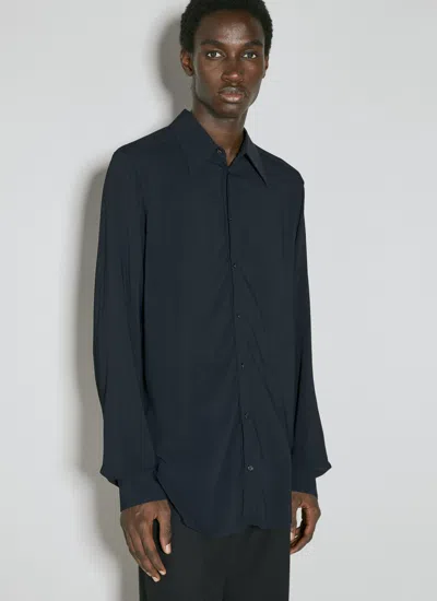 Dolce & Gabbana Men Martini Fit Stretch Charmeuse Shirt In Black