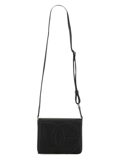 Dolce & Gabbana Men's Medium Leather Shoulder Bag In Black