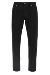 Dolce & Gabbana Men Black Stretch Denim Jeans In Black