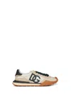 Dolce & Gabbana Dg Athletic Black Low Top Sneakers With Logo Patch On The Tongue And Maxi Logo On The Side In Suede  In Multi