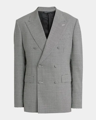 Dolce & Gabbana Men's Micro-houndstooth Double-breasted Sport Coat