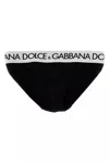 Dolce & Gabbana Black Midi Stretch Cotton Brief In Multicolor