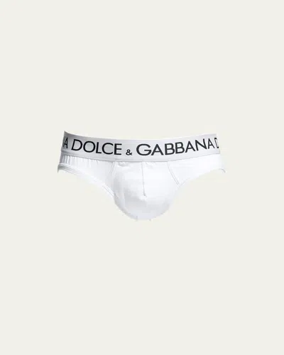 Dolce & Gabbana Men's Midi Logo Briefs In White