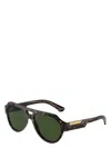 Dolce & Gabbana Logo-engraved Sunglasses In Havana