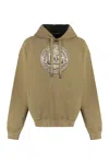 DOLCE & GABBANA RAFFIA GREEN POLY COTTON HOODIE FOR MEN