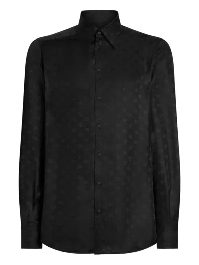 DOLCE & GABBANA DOLCE & GABBANA MEN MONOGRAM SILK SHIRT