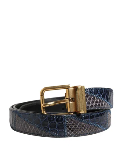 Dolce & Gabbana Men Multicolor Leather Metal Buckle Men's Belt