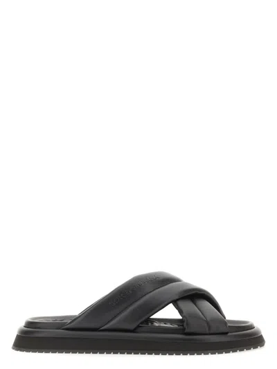 Dolce & Gabbana Men's Nappa Effect Fabric Sandal In Black