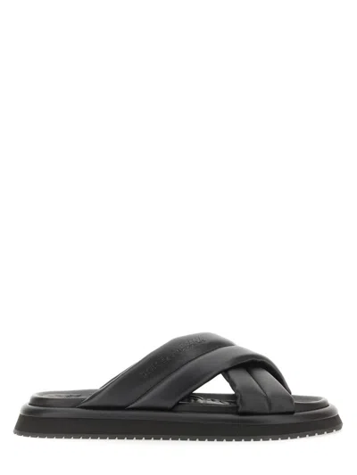 DOLCE & GABBANA DOLCE & GABBANA MEN NAPPA EFFECT FABRIC SANDAL