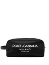 Dolce & Gabbana Milano Logo Wash Bag In Black