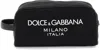 Dolce & Gabbana Nylon Toiletry Bag With Rubberized Logo In Black
