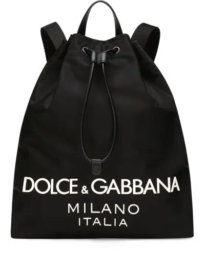 Dolce & Gabbana Men's Nylon Backpack In Black
