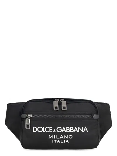 Dolce & Gabbana Men's Nylon Belt Bag In Black