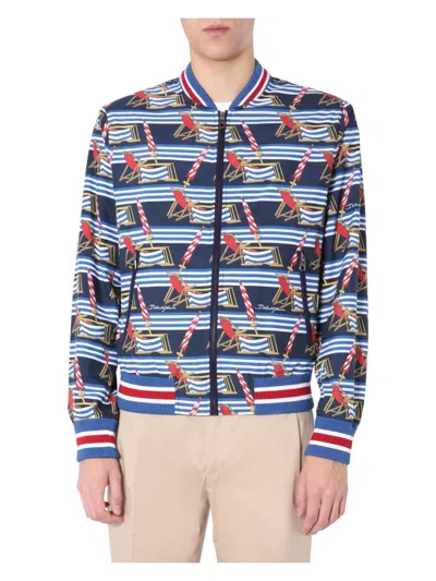 Dolce & Gabbana Men's Nylon Bomber In Blue
