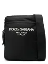 Dolce & Gabbana Men's Nylon Messenger Bag In Black