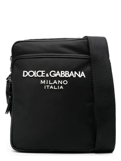 Dolce & Gabbana Men's Nylon Messenger Bag In Black