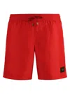 Dolce & Gabbana Logo-plaque Drawstring Swim Shorts In Red