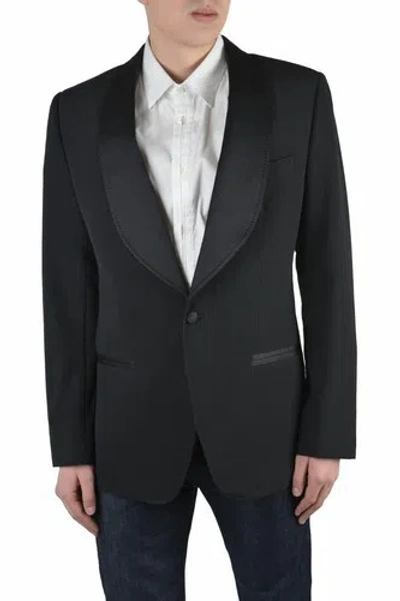 Pre-owned Dolce & Gabbana Men's Off Black Wool One Button Blazer Size Us 36 38 40 42 44 46