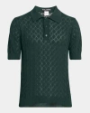Dolce & Gabbana Dolce&gabbana Openwork Polo Sweater In Dark Green