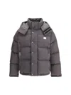 Dolce & Gabbana Men Nylon Hooded Down Jacket In Gray