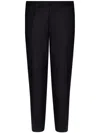 Dolce & Gabbana Navy Blue Wool Straight-leg Trousers In Black